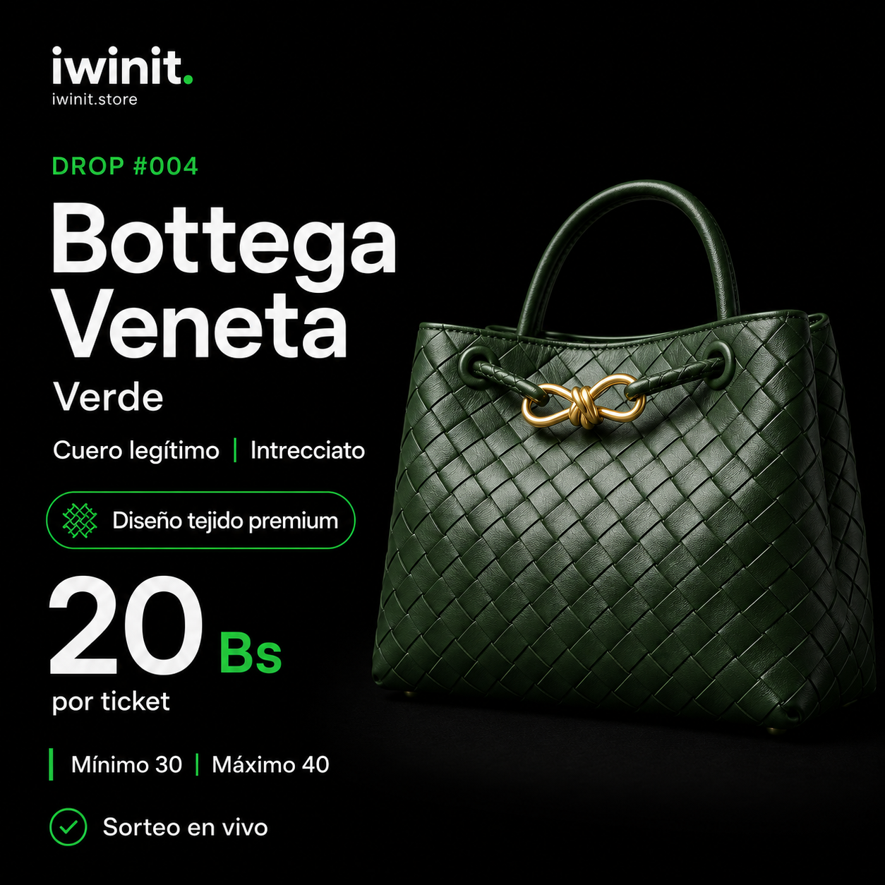 👜 DROP #004: Bottega Veneta Verde — Cuero legítimo: imagen 1