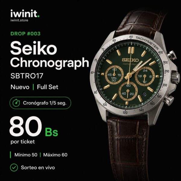 ⌚ DROP #003: Seiko Chronograph SBTR017 — ¡Full Set & Nuevo!